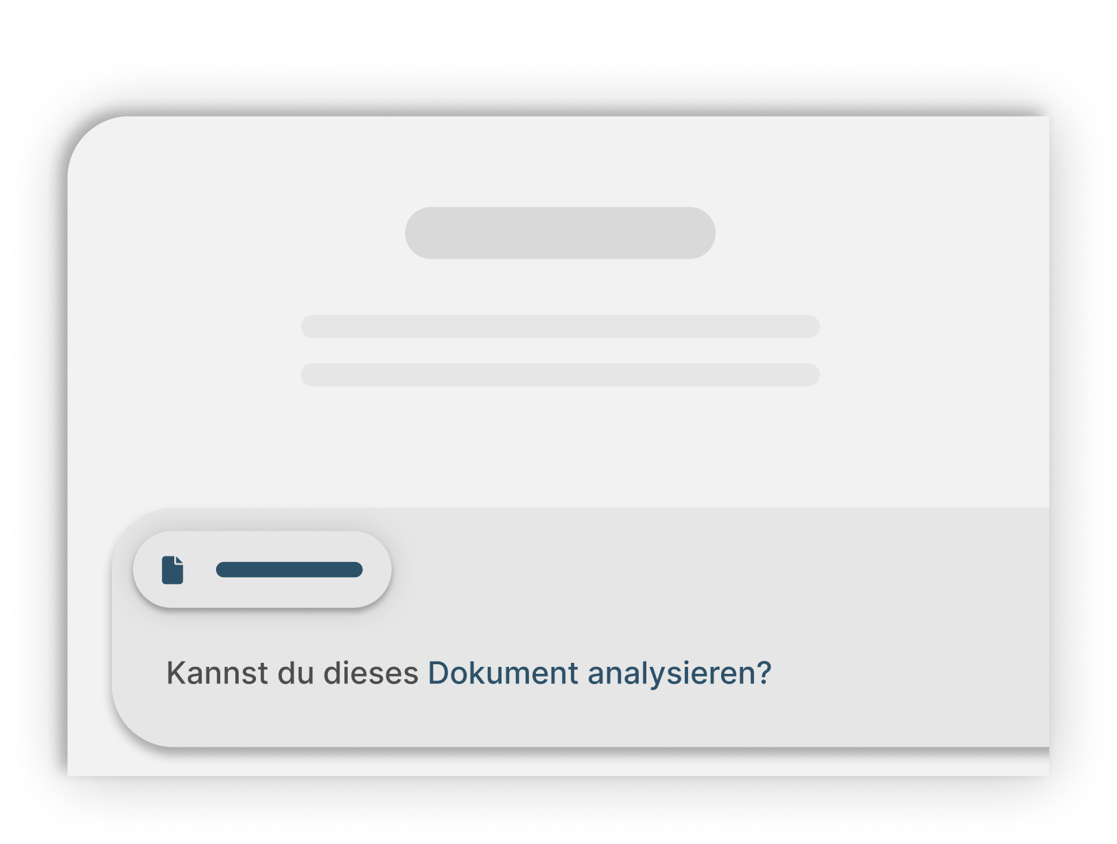 Stilisierte Benutzeroberfläche eines öffentlichen Chatbots in dem vertrauliche Dokumente hochgeladen werden